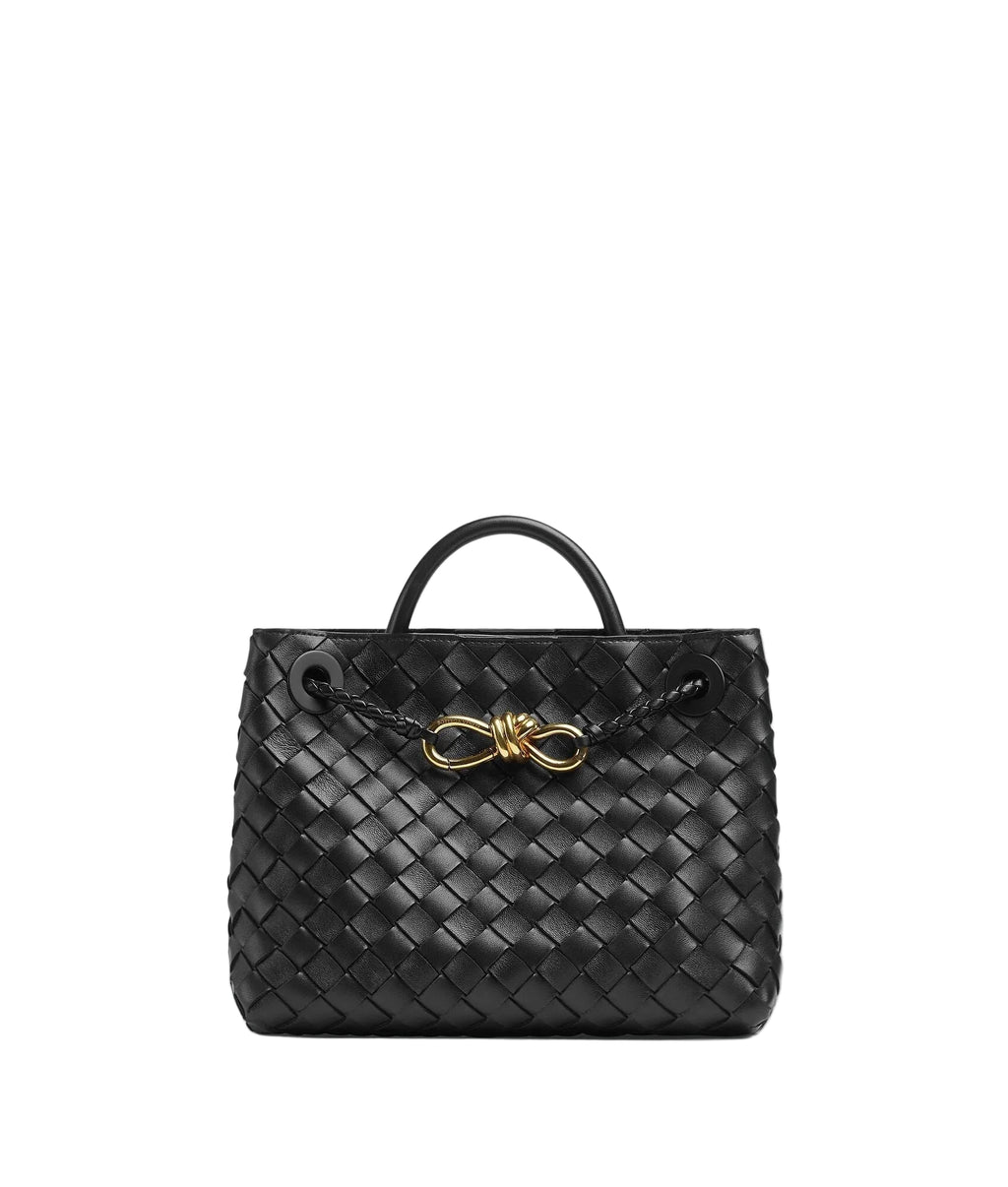 Adriana woven tote bag shown from the front