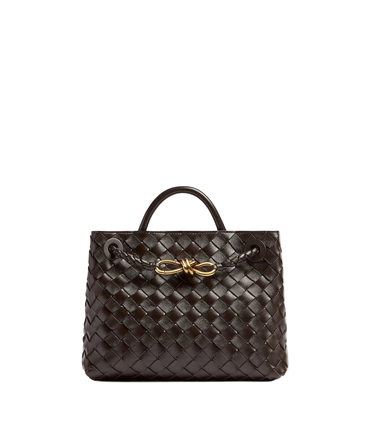 Adriana woven vegan leather tote in a rich colourway