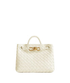 Adriana woven vegan leather tote in a deep tone