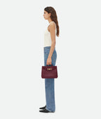 Adriana woven vegan leather tote, full view