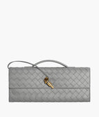 Vegan leather clutch bag by Lorecia in a neutral tone