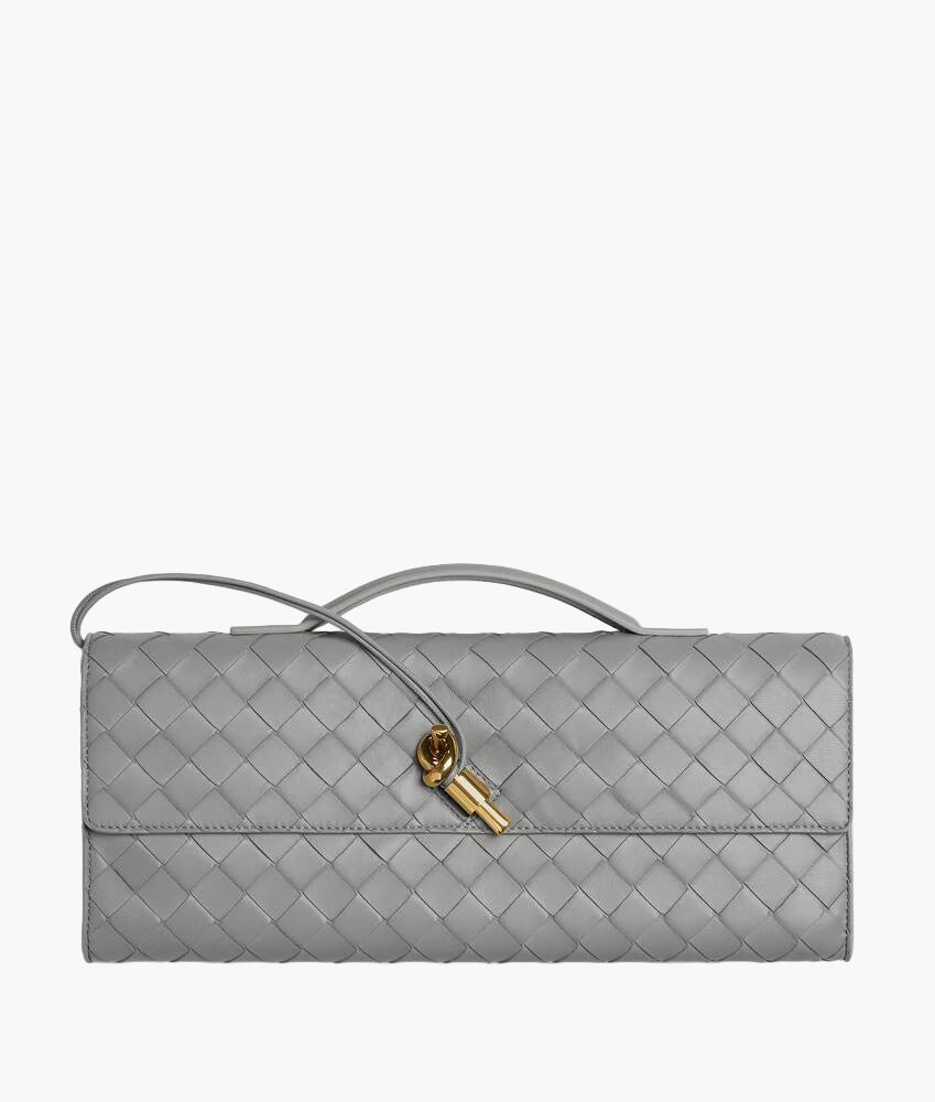 Vegan leather clutch bag by Lorecia in a neutral tone