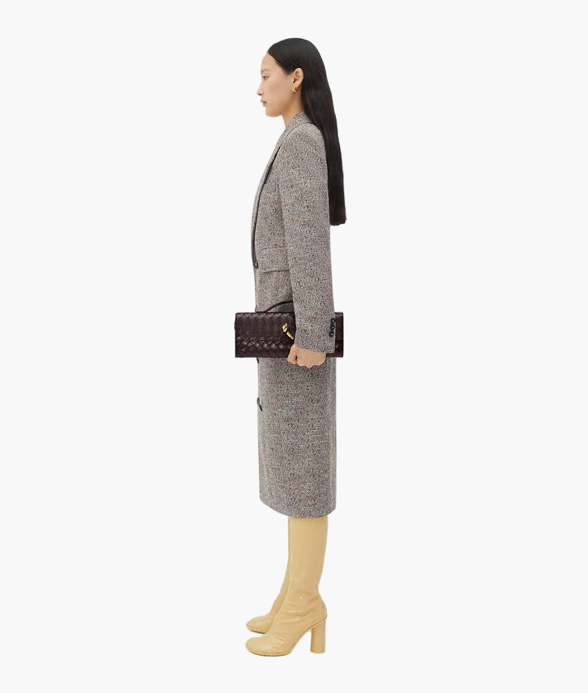 Vegan leather evening clutch by Lorecia, rear detail