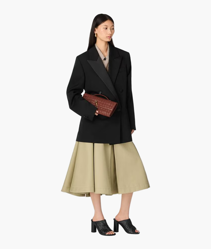 Lorecia vegan leather evening clutch, metallic-toned colourway