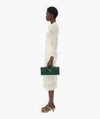 Compact vegan leather clutch bag by Lorecia, side profile