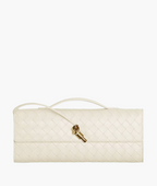 Compact evening clutch in vegan leather by Lorecia, front view