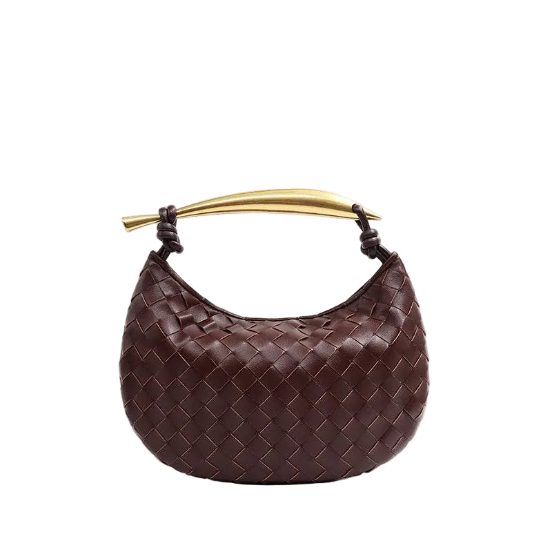 Noémie woven vegan leather handbag with gold-tone stainless steel hardware and spacious interior