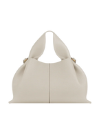 Aurelia vegan leather top handle bag in Chalk, Midi size, front view