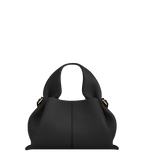 Aurelia vegan leather top handle bag in Black, Mini size, front view