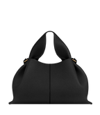 Aurelia vegan leather top handle bag in Black, Midi size, front view