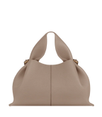 Aurelia vegan leather top handle bag in Taupe, Midi size, front view