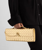 Lorecia Colette Evening Clutch in vegan leather, styled flat lay